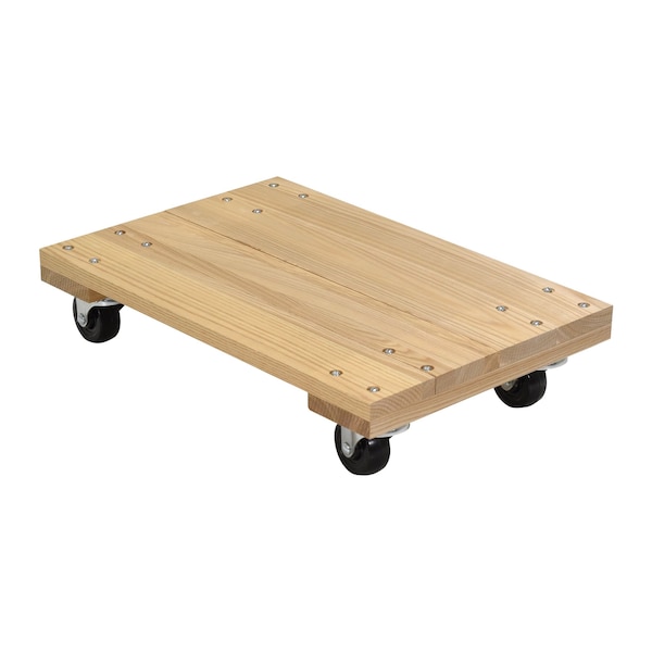 Tan Hardwood Dolly-Solid Deck 900 lb Capacity Non-Marking 16 x 24